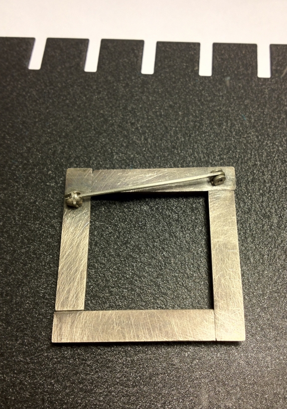 Small Skinny Rectangle Square Brooch- Monochromatic Palette