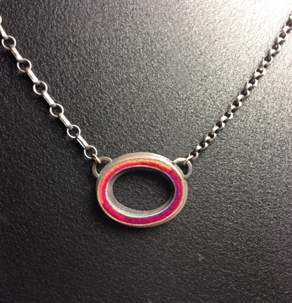 Large Oval Donut Necklace- Hot Palette