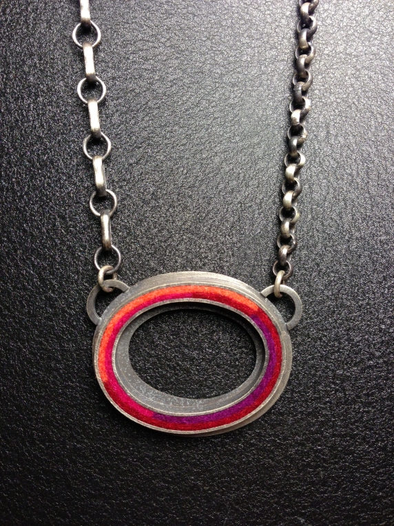 Large Oval Donut Necklace- Hot Palette