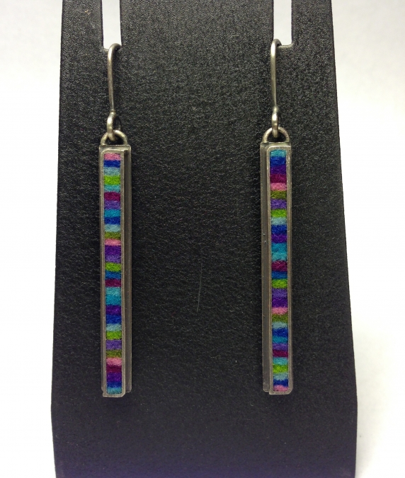 Skinny Rectangle Earrings Medium- Cool Palette