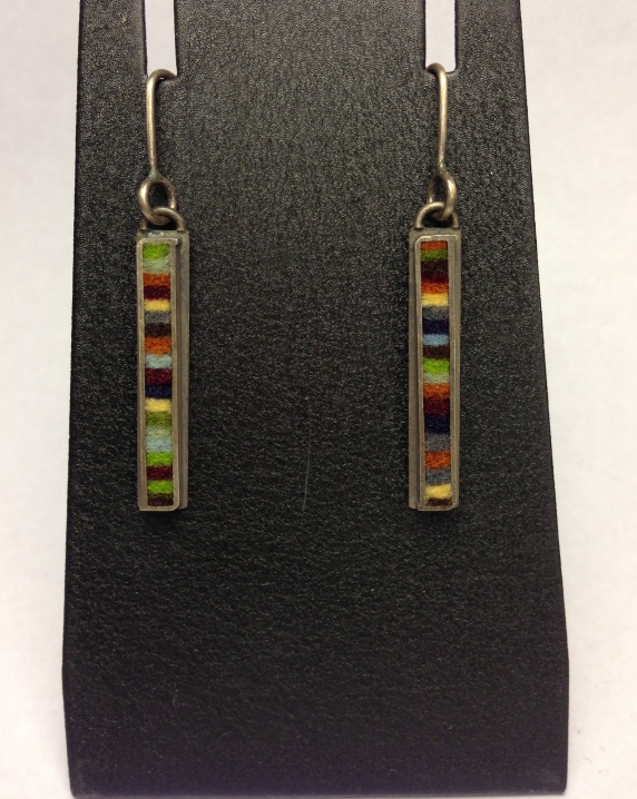 Skinny Rectangle Earrings Small- Earth Tone Palette