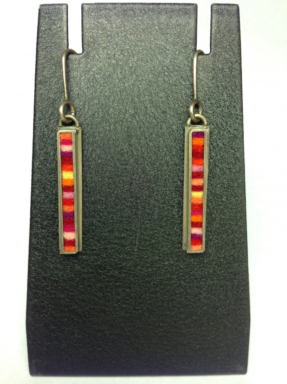 Skinny Rectangle Earrings Small- Hot Palette