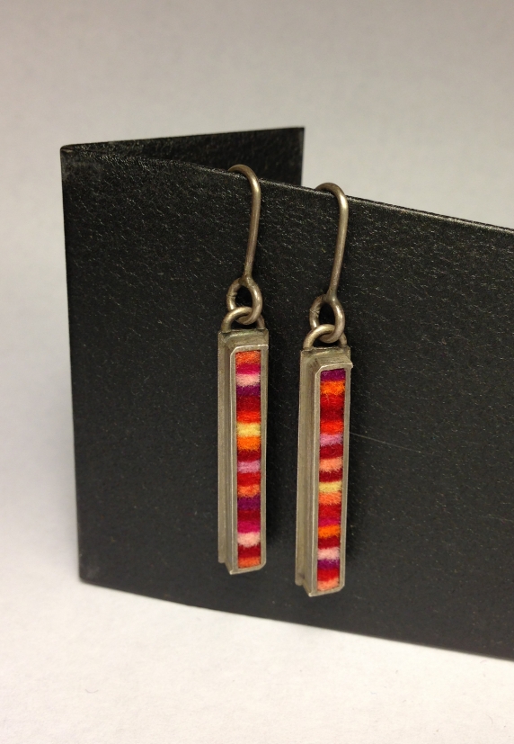 Skinny Rectangle Earrings Small- Hot Palette