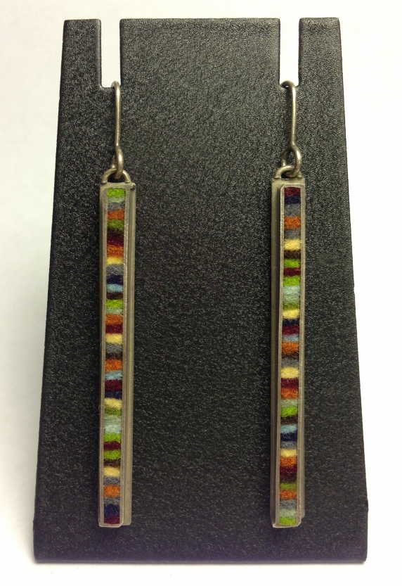 Skinny Rectangle Earrings Large- Earth-tone