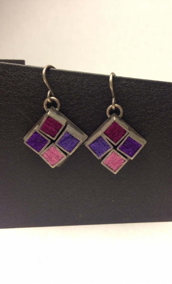 Kitchen Tile Earrings- Grapey