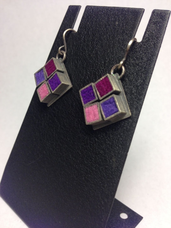 Kitchen Tile Earrings- Grapey