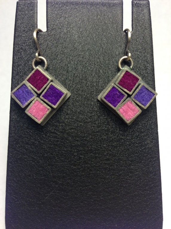 Kitchen Tile Earrings- Grapey