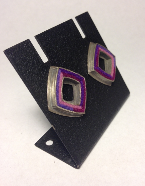 Square Donut Post Earrings- Grapey