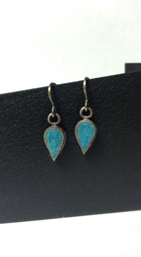 Tiny Tear Drop Earrings - Aqua