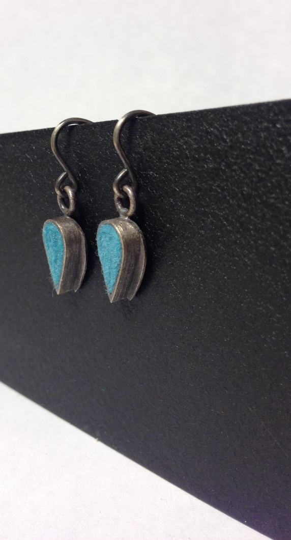 Tiny Tear Drop Earrings - Aqua