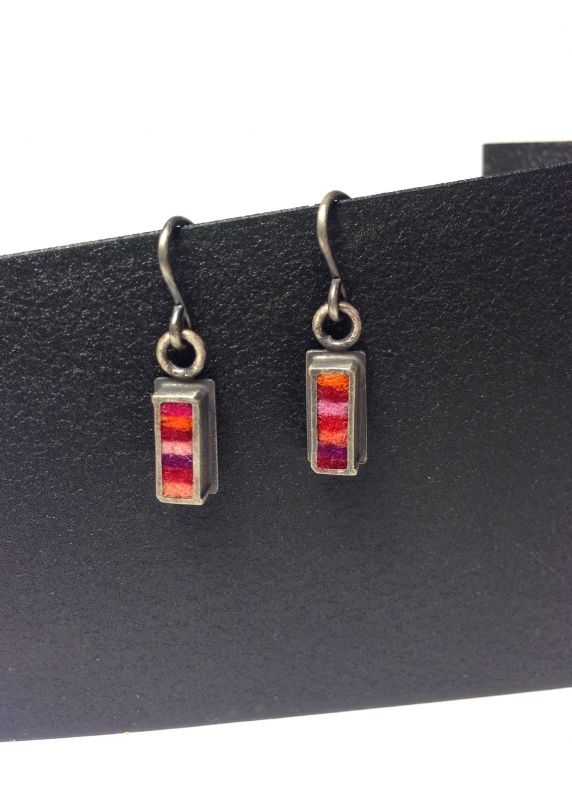 Skinny Rectangle Earrings Extra Small- Hot Palette