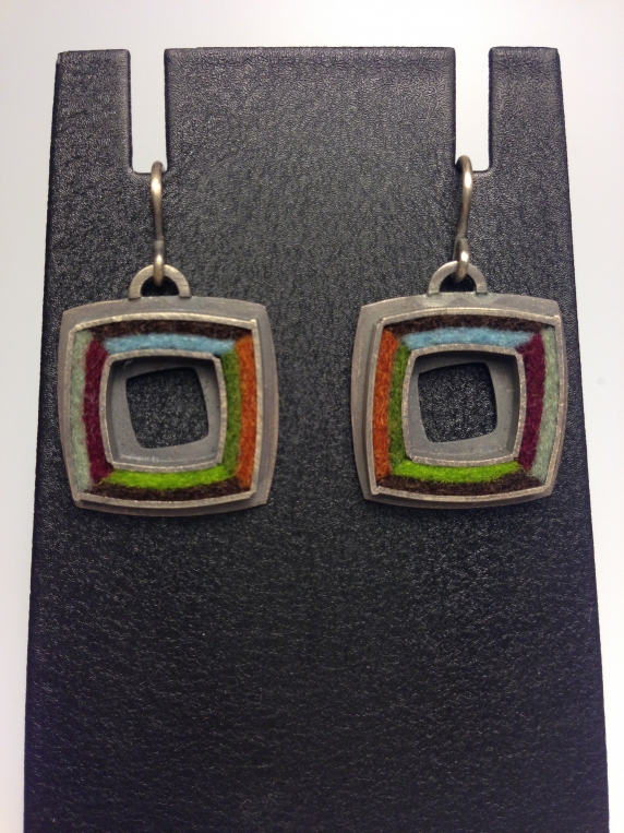 Square Donut Earrings- Earth Tone Palette