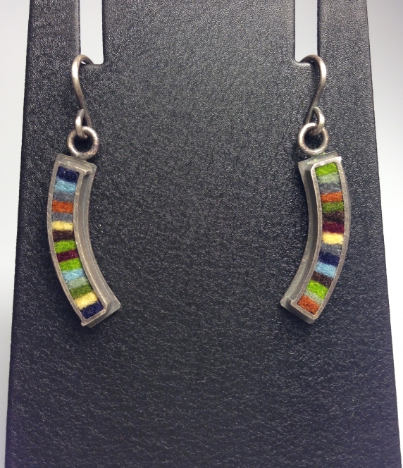 Extra Small Curved Earrings-Earth Tone Palette
