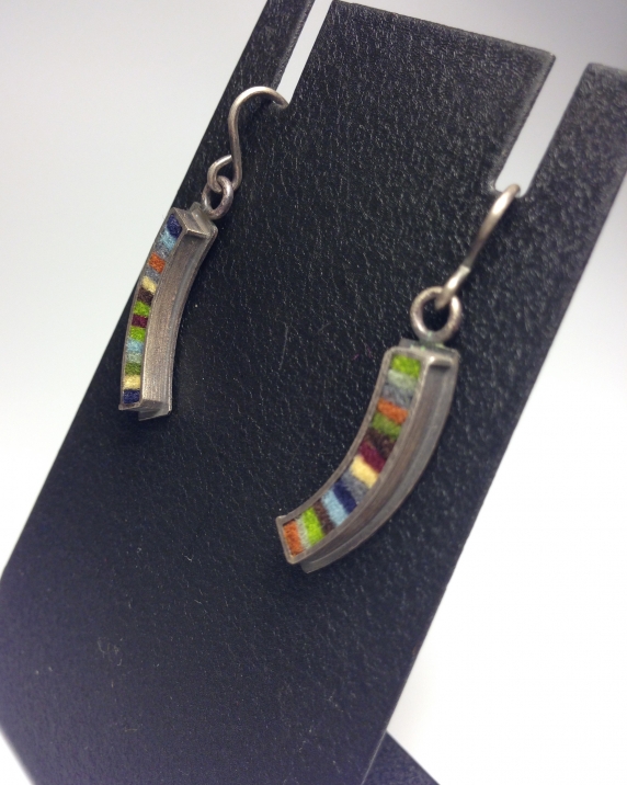 Extra Small Curved Earrings-Earth Tone Palette