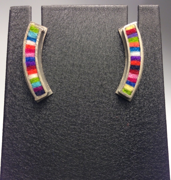 Extra Small Curved Post Earrings-Multicolor Palette