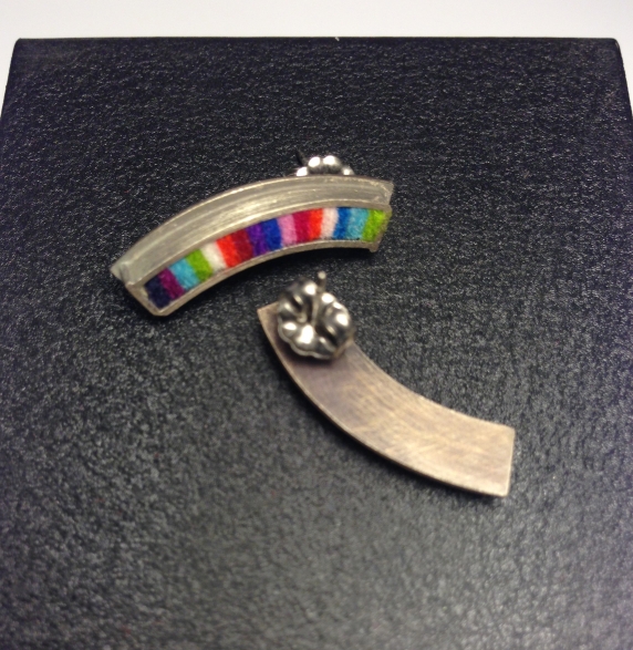Extra Small Curved Post Earrings-Multicolor Palette