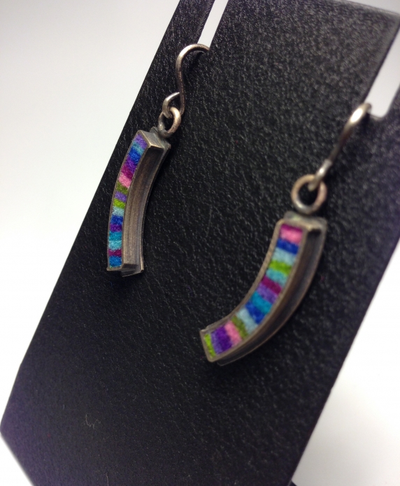 Extra Small Curved Earrings- Cool Palette