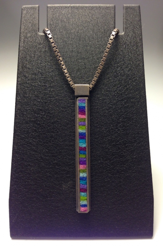 Skinny Rectangle Pendant Medium 16"- Cool Palette