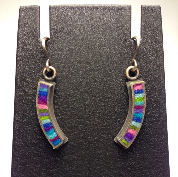 Extra Small Curved Earrings- Cool Palette