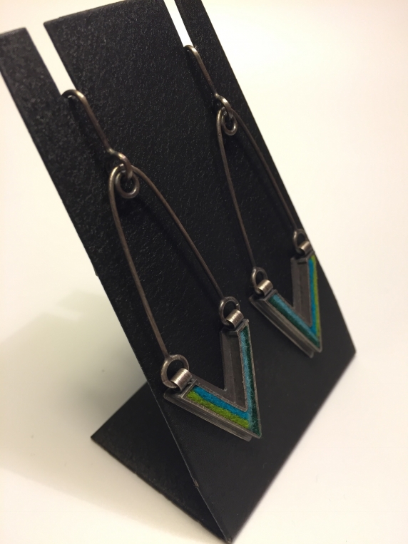 Arrow Earrings- Blue/Green