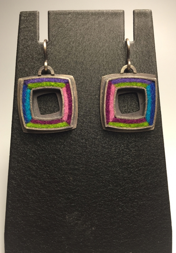 Square Donut Earrings- Cool Palette