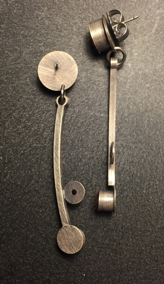 Asymmetrical Dot Earrings- Earth Tone