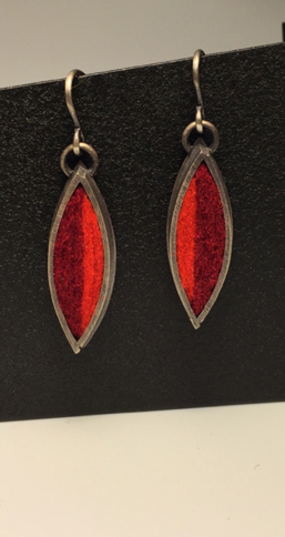 Leaf Earrings- Hot Palette