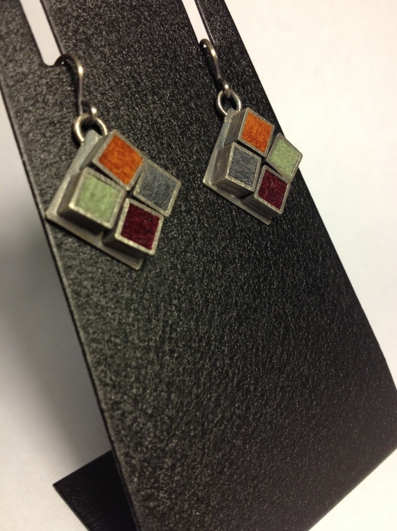 Kitchen Tile Earrings- Neutral Four