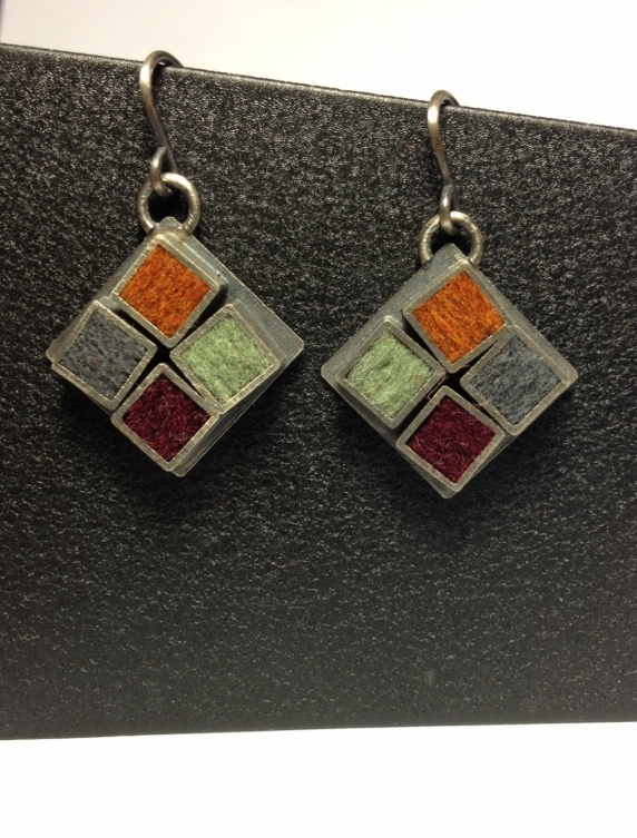 Kitchen Tile Earrings- Neutral Four