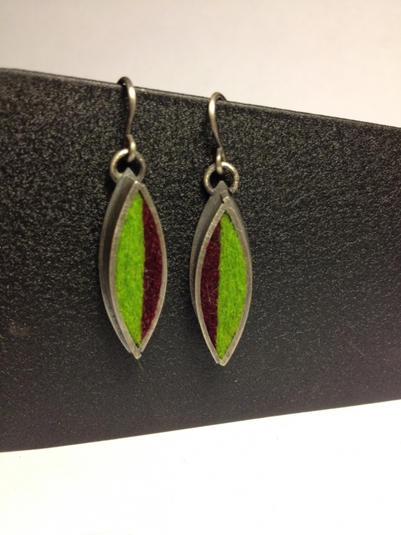 Leaf Earrings- Peas/Wine Earth Tone