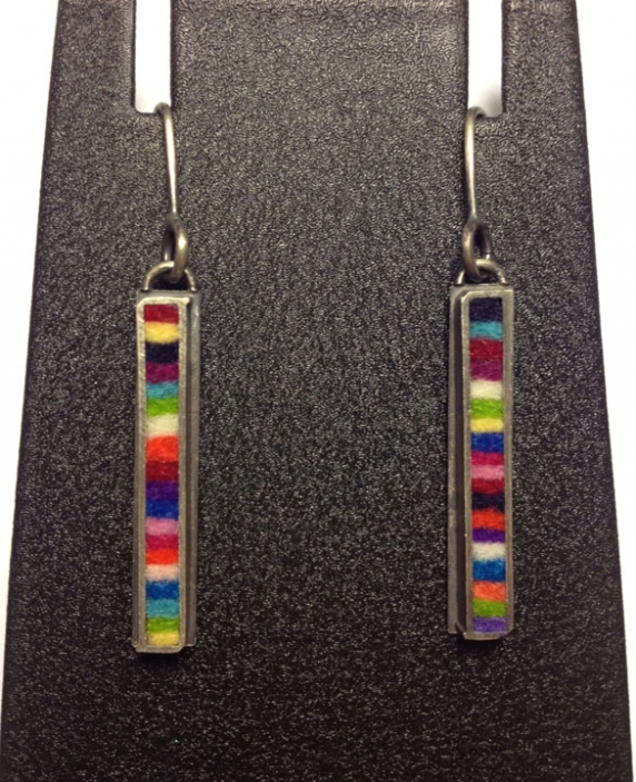 Skinny Rectangle Earrings Small- Multicolor Palette