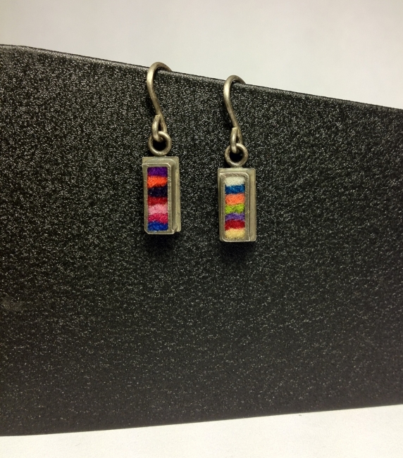 Skinny Rectangle Earrings Extra Small- Multi-color Palette