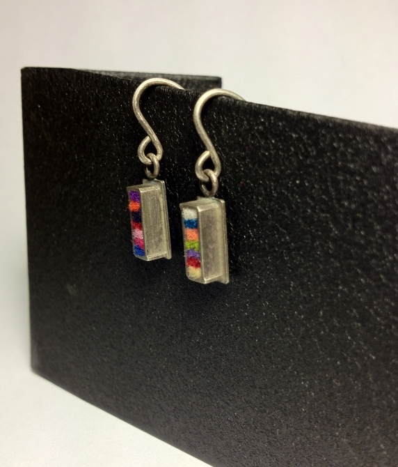 Skinny Rectangle Earrings Extra Small- Multi-color Palette