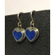 Heart Earrings- Blue Felt