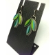 Lotus Flower Earrings- Blue/Green Palette