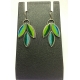 Lotus Flower Earrings- Blue/Green Palette