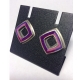 Square Donut Post Earrings- Grapey