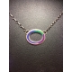 Large Oval Donut Necklace- Cool Palette