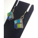 Kitchen Tile Earrings- Blue/Green Palette