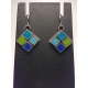 Kitchen Tile Earrings-Blue/Green Palette