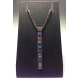 Skinny Rectangle Pendant Medium 16"- Cool Palette
