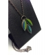 Lotus Flower Necklace 16"- Blue/Green