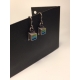 Small Square Earrings- Blue/Green Palette