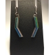 Vertical Chevron Earrings Medium- Blue/Green Palette