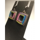 Square Donut Earrings- Cool Palette