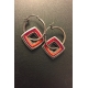 Square Donut Charm Hoop Earrings- Hot Palette Square Donut Charm Hoop Earrings- Hot Palette