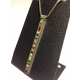 Skinny Rectangle Pendant on 18" Box Chain- Earth Tone