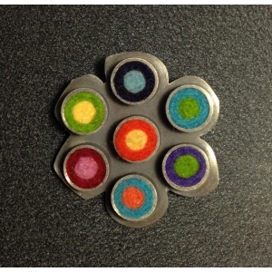 Flower Pin/Pendant With Dots- Multicolor Palette