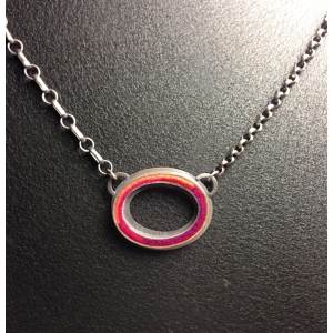 Large Oval Donut Necklace- Hot Palette