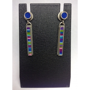 2 Part Dot Post With Skinny Small Skinny Rectangle- Cool Palette